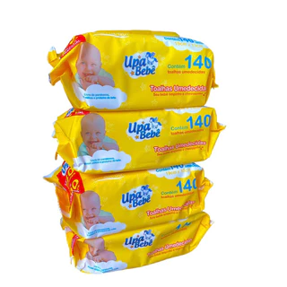 Kit 560 Toalha umedecida Upa bebê Lenço Umedecido baby (4 pacotes 140 cada) em Oferta na Shopee