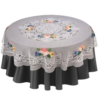 Toalha De Mesa Redonda Branca 8 Lugares Rafimex