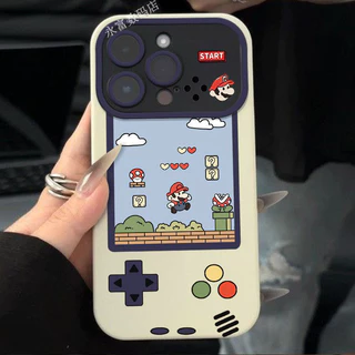 Caixa De Silicone Para Telefone IPhone 11 Promax Mario Simulation Game Console De Simulação De Janela Grande 7/8 Plus X/XSMAX 14 13 12 15