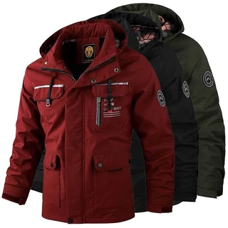 Moda Masculina Casual Blusão Com Capuz Homem Jaqueta Impermeável Ao Ar Livre Soft Shell Casaco de Inverno Roupas Quentes Plus Size