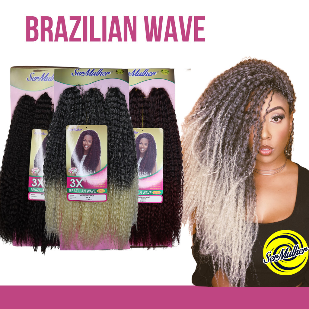 3X BRAZILIAN WAVE CROCHET BRAIDS SER MULHER 270G 5OCM | Shopee Brasil