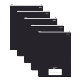 Caderno Brochura Anotação Preto 140X200MM 96 Folhas Kit/5