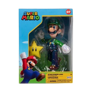 Boneco Luigi de 11cm com Super Estrela - Super Mario
