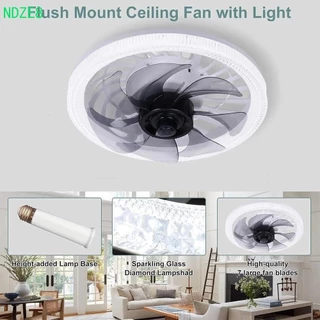 NDZE8 Luz De Ventilador LED E27 , Inteligente Com Controle Remoto Teto Do , Moderna Silenciosa 85-265V Regulação De Fluxo Luminoso