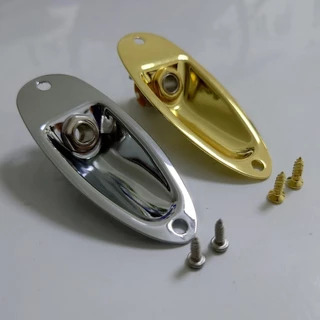 Placa De Saída De 1 Peça Para Guitarra Elétrica Estilo Barco Com Jack Chrome/Gold E Acessórios De Baixo