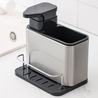 Armazenamento de louça de cozinha Dispensador de sabão de aço inoxidável