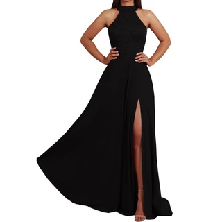 Vestido Longo de Festa, com Fenda Lateral