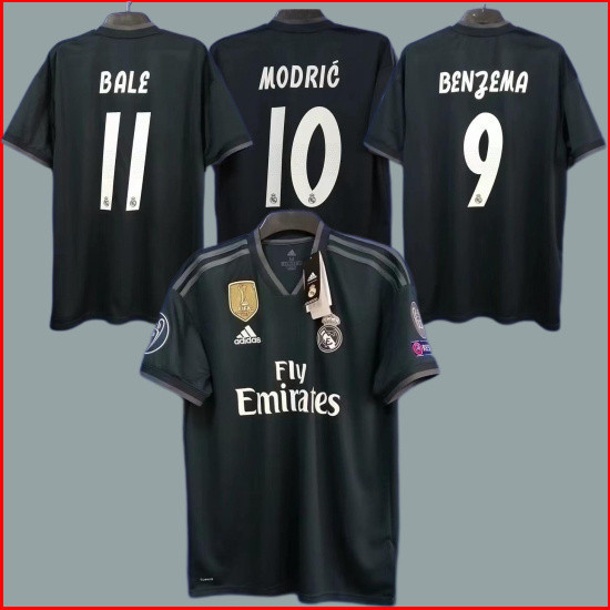 Real Madrid DE LA RED 18 シャツ 黒 18-19 Real Madrid Retro Football Jersey Camisa De Futebol De Alta