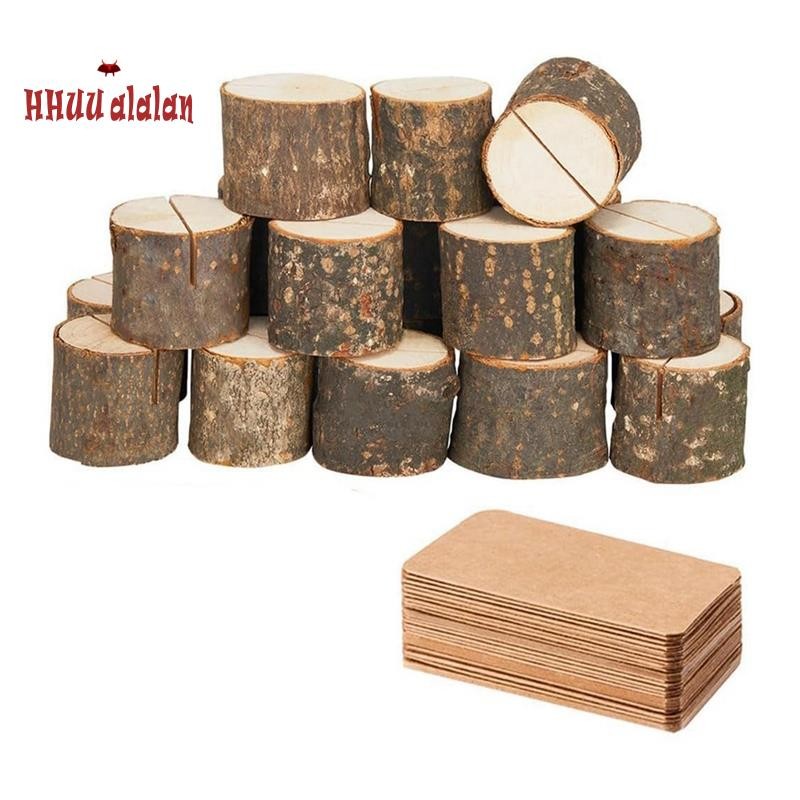 🌟20 Suportes De Madeira Do Número Da Mesa Dos Pces Com 30 Imagem Cartões Lugar Para O Casamento E Cartão Nota Memorando