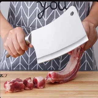 Faca Cutelo Machadinha Inox Corta Osso C/Furo