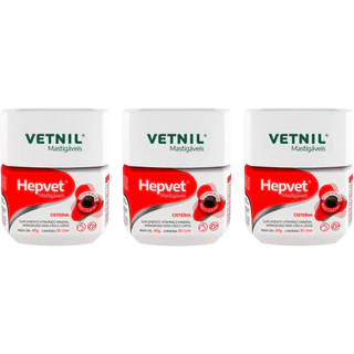 Hepvet Mastigáveis Vetnil - 30 Comprimidos - 3 Unidades