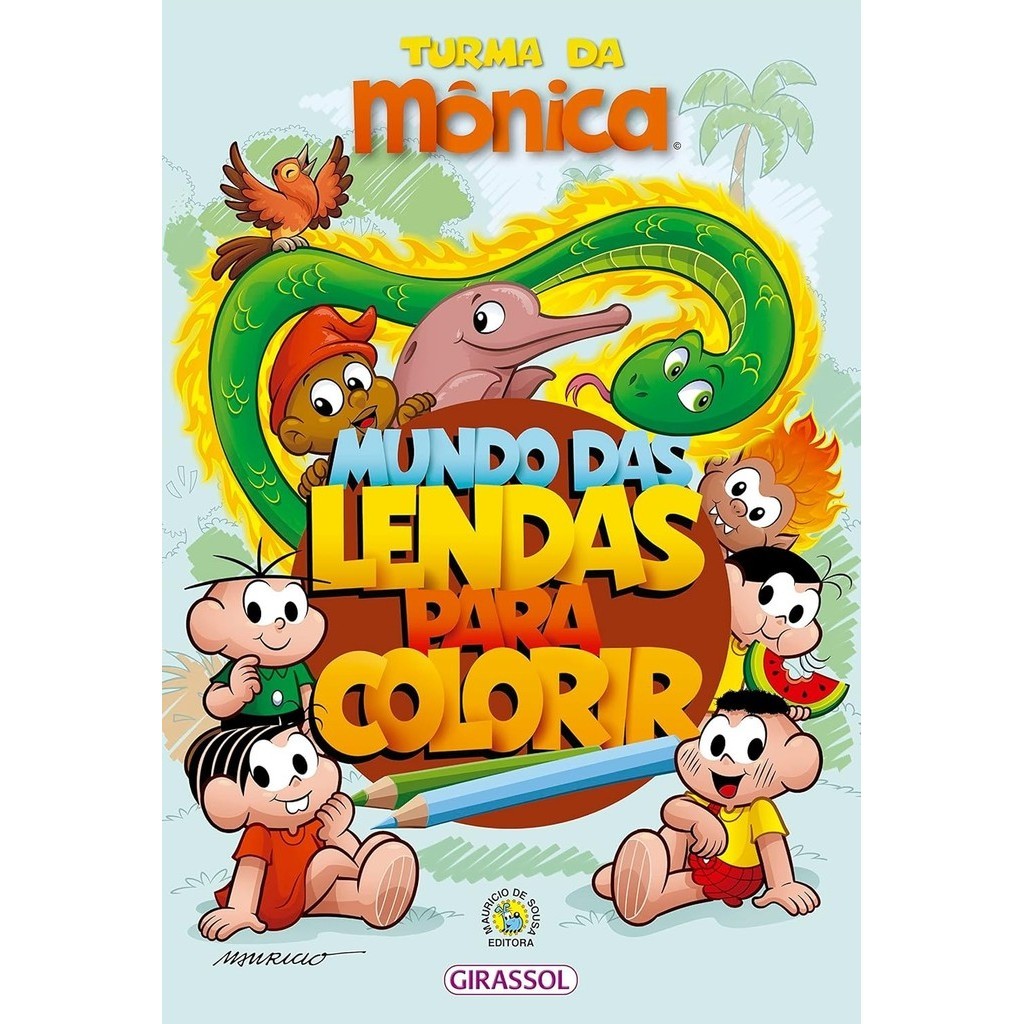 turma da mônica mundo das lendas para colorir shopee brasil