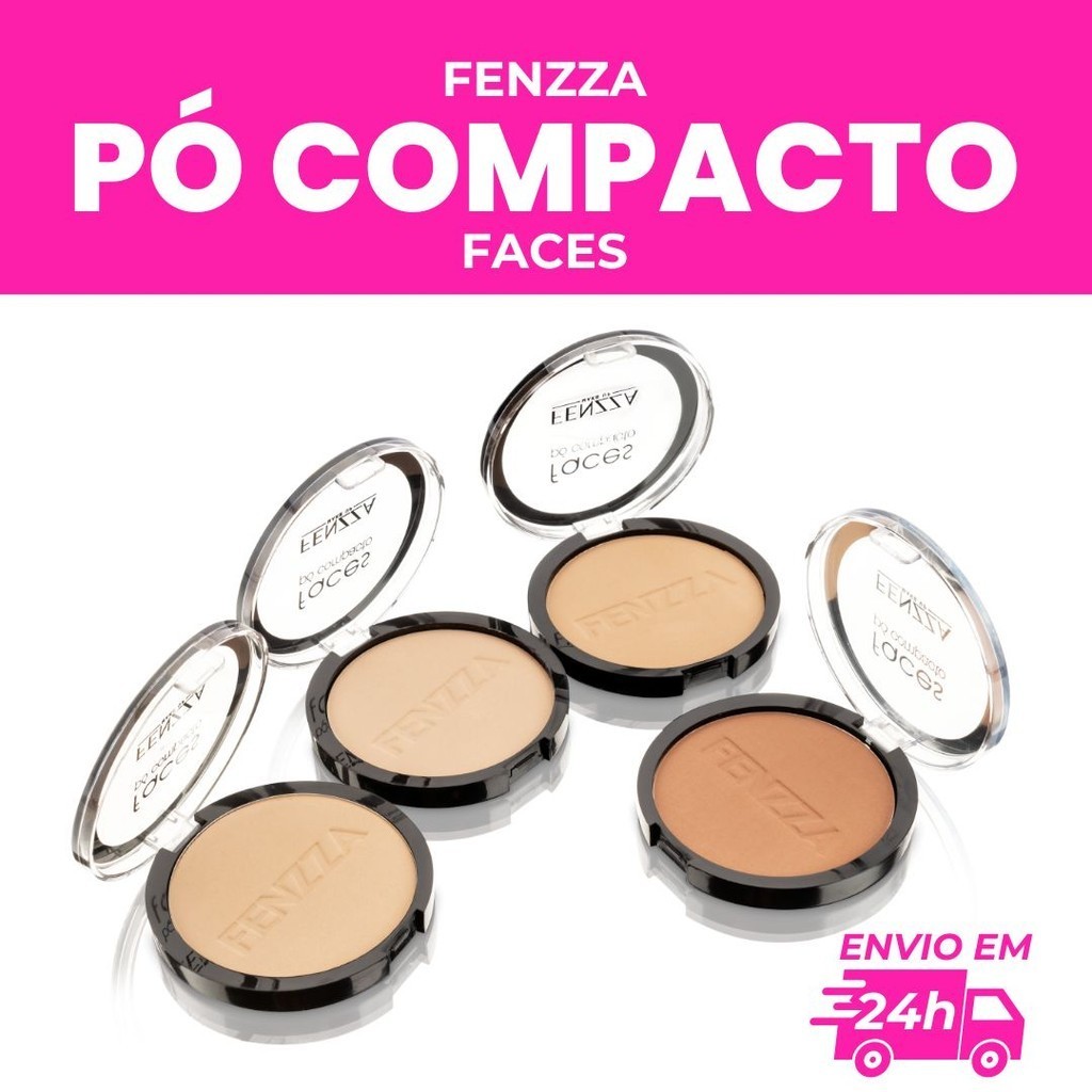 コスメ PÓ COMPACTO FACES MAKE UP 12G TOQUE AVELUDADO - FENZZA | Shopee Brasil
