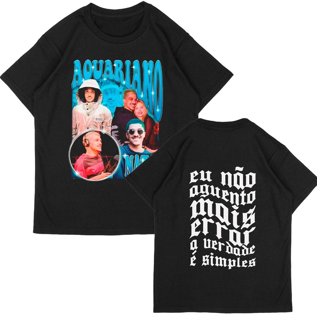 Camisa Chico Moedas Aquariano Nato Alta Qualidade 100% Algodão