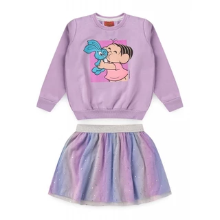 Conjunto Feminino Infantil Abraços e Beijos - Turma da Mônica