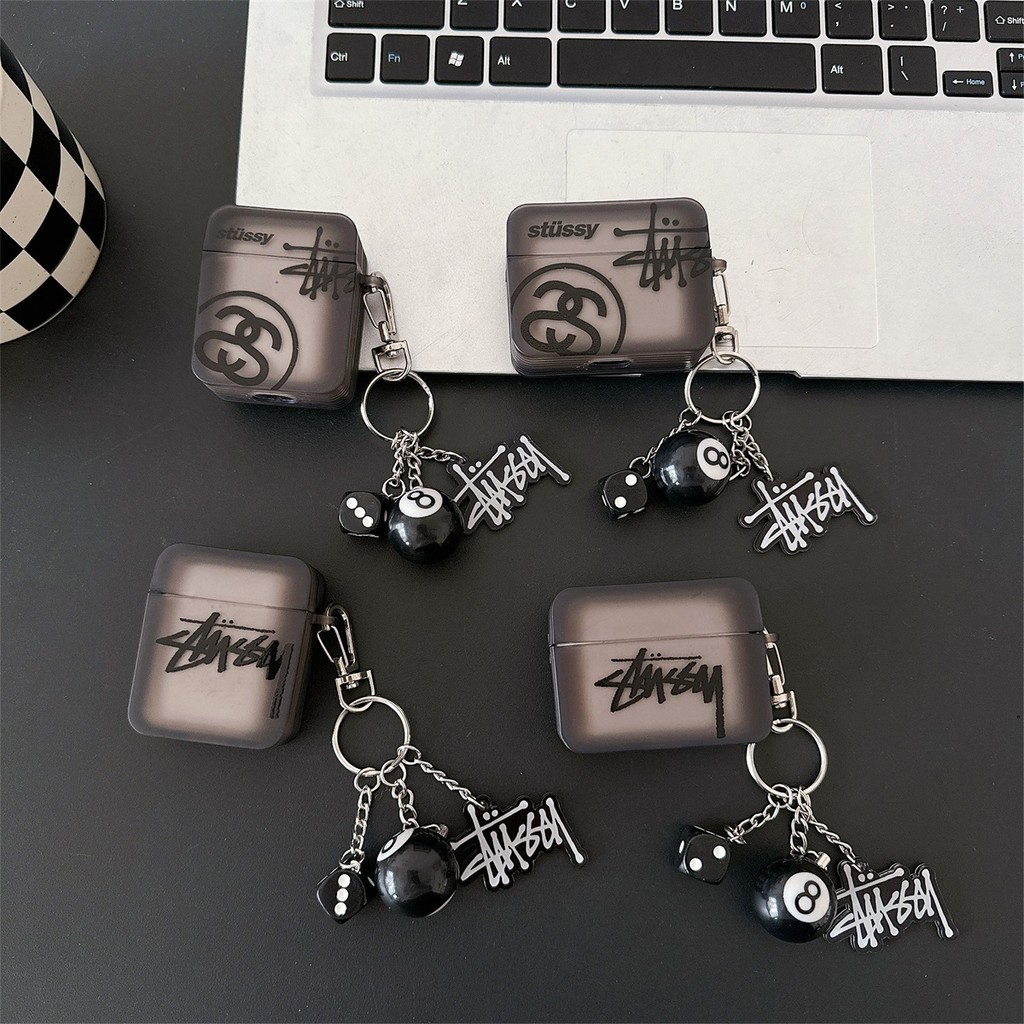 Dior Stussy コラボ AirPods ケース COOL STUSSY Soft TPU Casing With Keychain Compatible For AIRPODS 4
