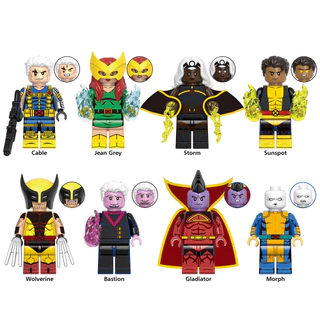 X Cabo Jean Grey Storm Sunspot Wolverine Bastion Gladiador De Bastão Morph Blocos De Construção Figura Brinquedos