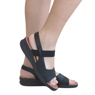 Sandália Feminina Usaflex Ae2031 Couro Preto Tiras Macio em Oferta na Shopee