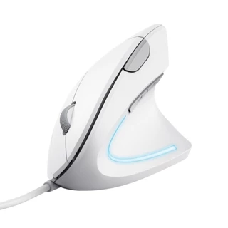 Mouse Gamer Vertical Trust Ergonômico Verto LED Azul USB 1600dpi Branco - T22885