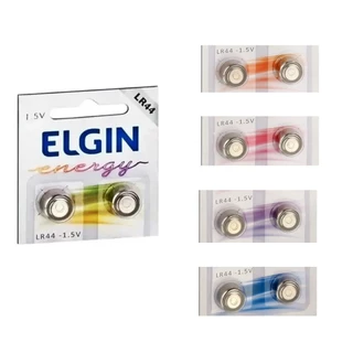 Pilha Alcalina LR44 Elgin Bateria A76 Ag13 kit 10 unidades