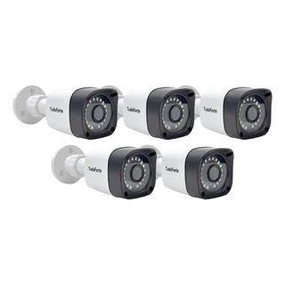 Kit 5 Câmeras de Segurança Full HD 1080p 2MP Bullet 20 Metros Infravermelho Lente 2.8mm Tudo Forte