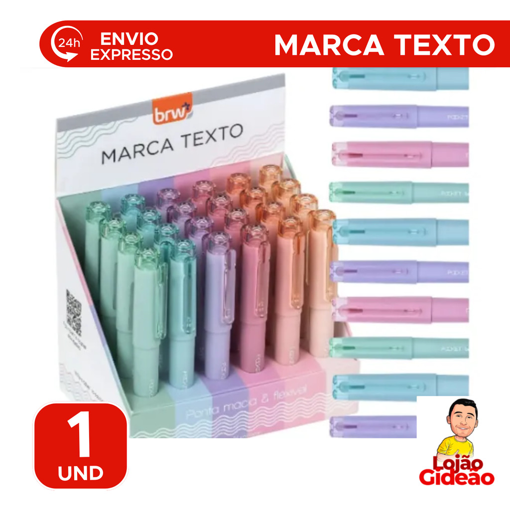 Marca Texto Pocket Pastel 1 Unidade Brw | Shopee Brasil