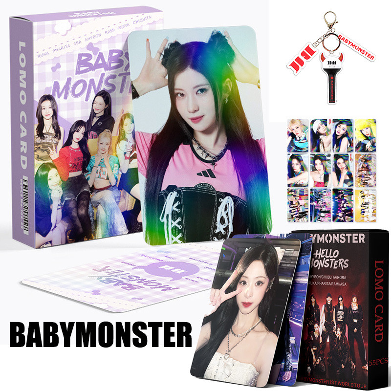 Cartão Fotográfico BABYMONSTER LOMO Holográfico Olá Monstros BABY ...