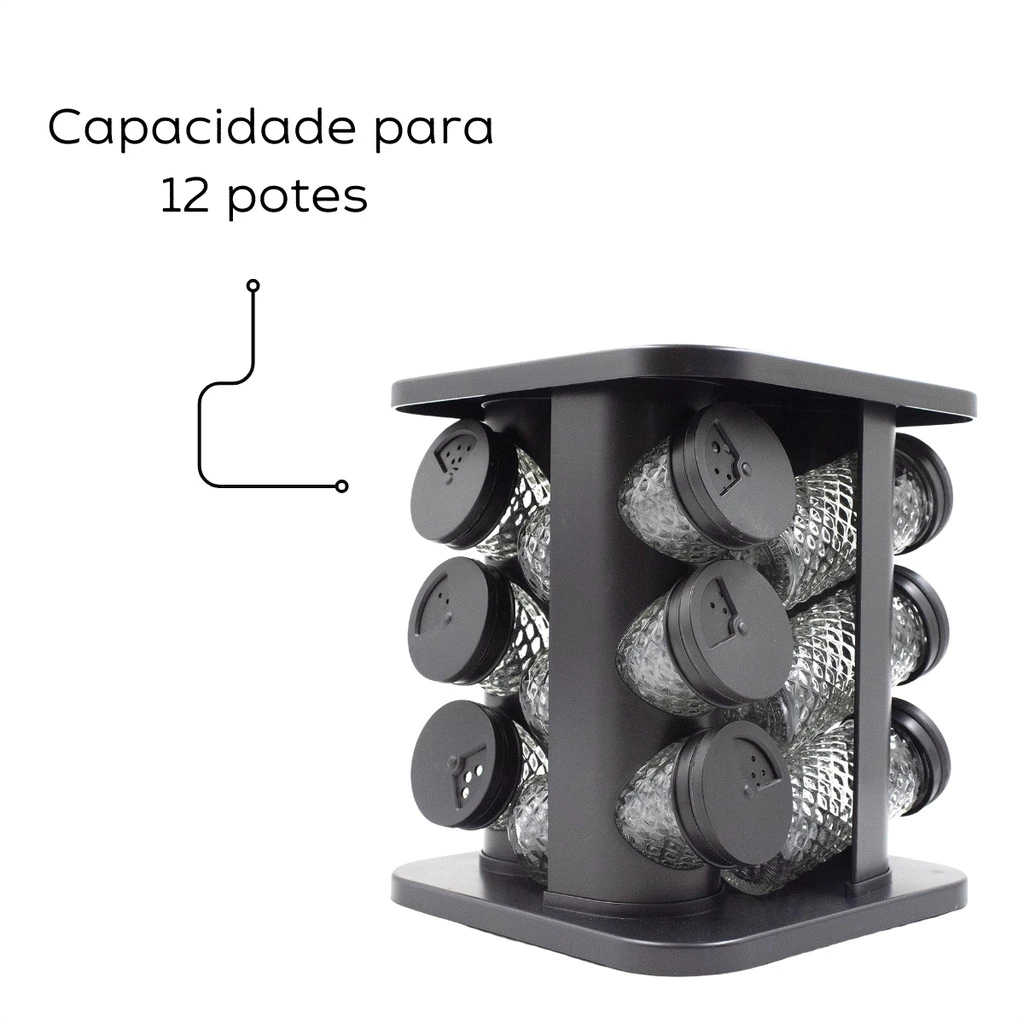 Porta Tempero com Suporte Giratório