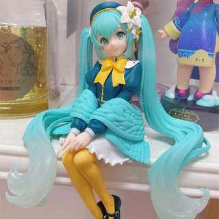 Hatsune Miku Figura Lírio Fada Sentada Postura Anime 14cm Noodle Stopper Modelo Brinquedo