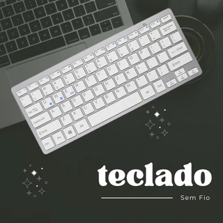 Teclado Branco Slim Sem Fio 203 Bluetooth Ergonômico Compacto