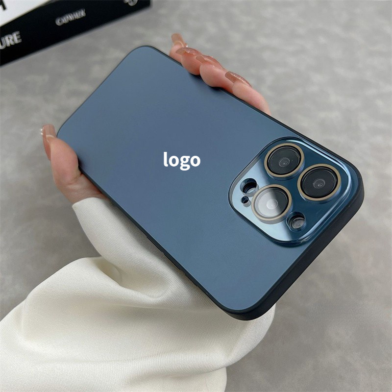 AG Frosted Titanium Gray Nano Light Sand Hard Phone Case Para Iphone 15 13 12 14 Pro Max Upgrade Proteção Total Da Lente De Vidro Caixa Resistente A Quedas PC