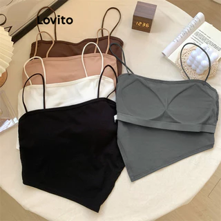 Lovito Casual Blusa Feminina Lisa Assimétrica LNL42035