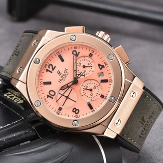 Relógio de luxo masculino Cronógrafo Código Quartz Couro Todos os relógios moda