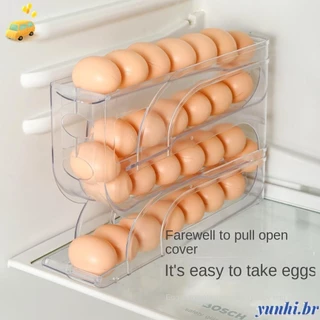 YUNHI Rolo De Ovo Automático , 3 Camadas/4 Cozinha Dedicado , Organizador De Ovos Domésticos De Grande Capacidade Para Economia De Espaço