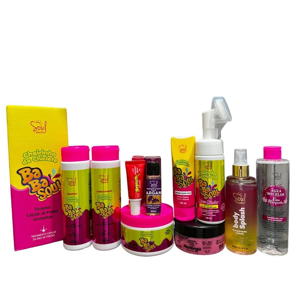 Kit baba soul + body splash + reparador de pontas óleo de argan ...