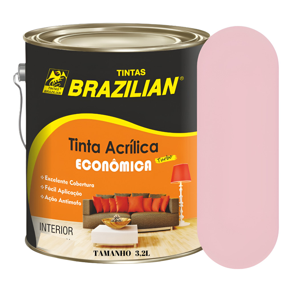 Tinta Rosa Coquete Para Parede Acrílica Brazilian Fosco 3,2l | Shopee ...