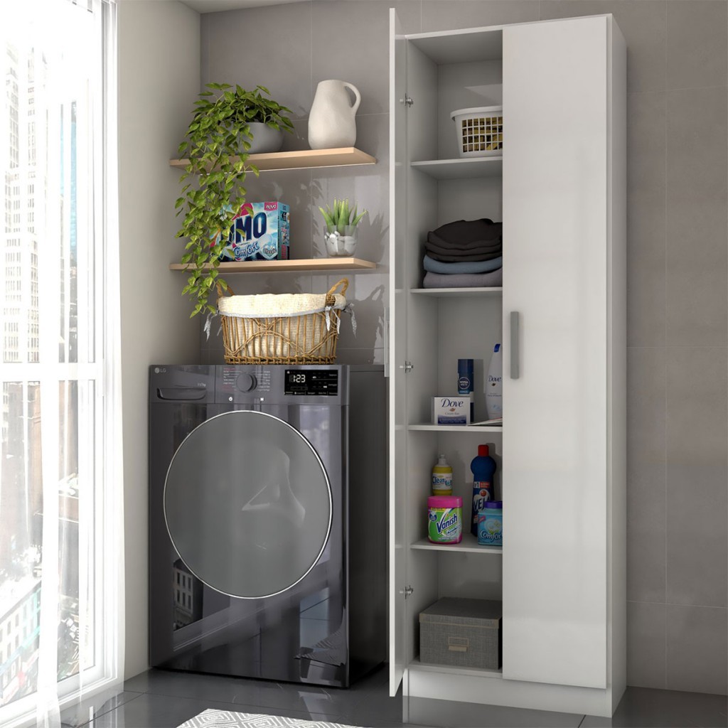 Armário Multiuso Malta 2 Portas 4 Prateleiras | Shopee Brasil