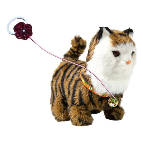 Gato Gatinho De Pelúcia Que Anda Mia Com Coleira Varias Raça | Shopee ...