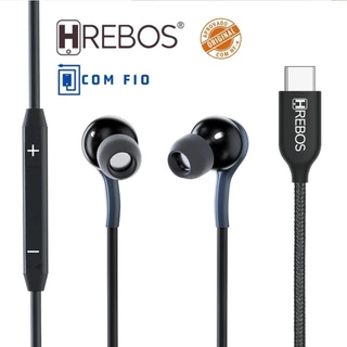 Fone de Ouvido Type C Android iPhone 15 Com Fio HSound 3ª Geração Microfone Volume