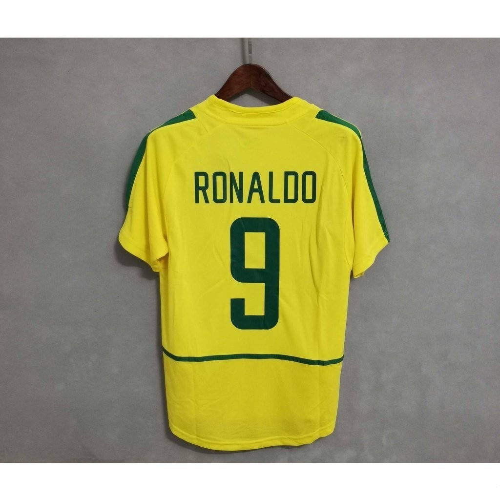 Camisa da Time [12 Horas Spave Within �� Retro2002Yellow Short6 # R.Carlos9 # RONALDO 10 # RIVALDO 11 # RONALDINHOSirt Nome personalizado e número TXEH