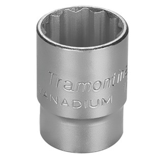 Soquete estriado 19 mm encaixe 1/2" aço cromo vanádio com cartela - Tramontina PRO