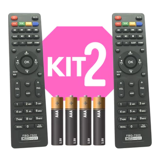 2un Controle Remoto CINEBOX 7500 pilhas NFE