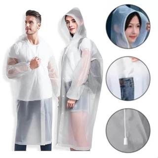 Kit 2 Capa Protetora De Chuva Unissex Reutilizável Resistente Com Capuz Passeio Festas Impermeável