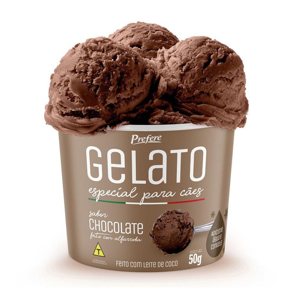 Sorvete Prefere Gelato Para Cães Sabor Chocolate 50GR | Shopee Brasil
