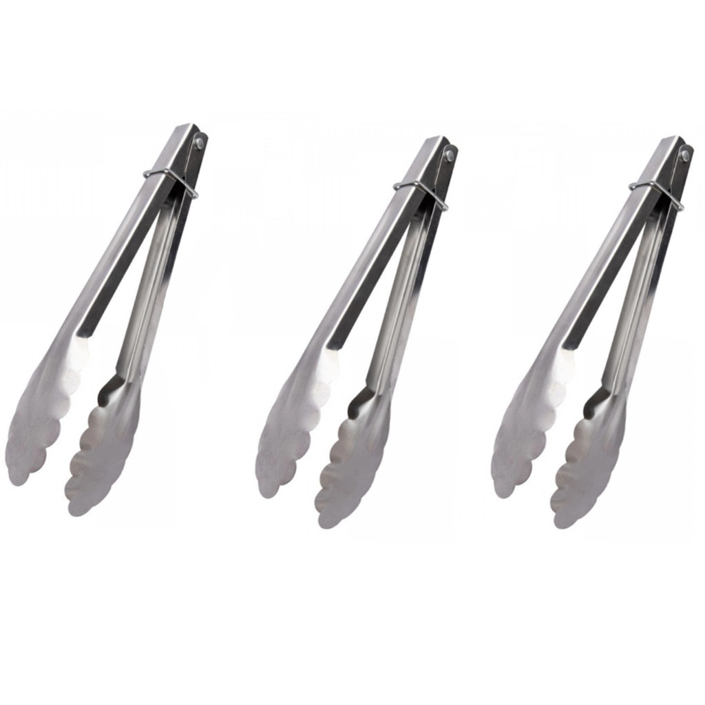 Kit Com 3 Pinças Pegadoras De Alimentos - 22 CM - Clinck
