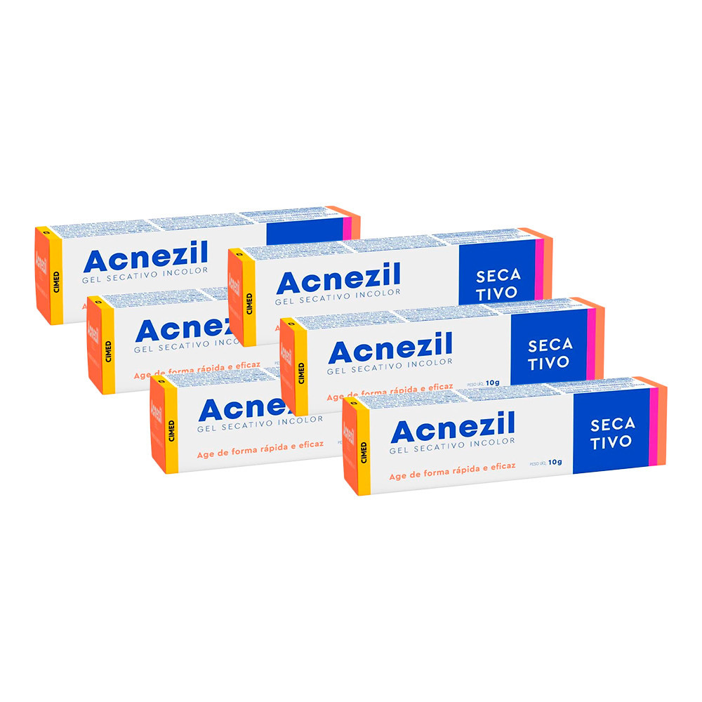 Kit 6 Pomada para Espinhas Rosto Gel Secativo Antiacne Acnezil 10g ...