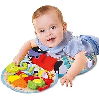 Almofada Conforto Bebê Com Acessórios Interativos Brinquedo Infantil Com Chocalho Almofadinha Zoop