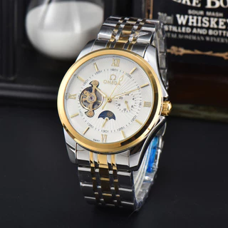 Omgea AAA relógio automático relógio mecânico Men 's Business Steel Strap