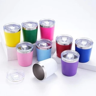 Copo Cuia Térmico 260ml Em Inox Com Tampa Acrílica Ideal para Cerveja Whisky