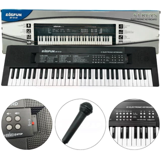 Teclado Eletrônico Infantil Big Fun Com Microfone E Cabo USB 61 Teclas